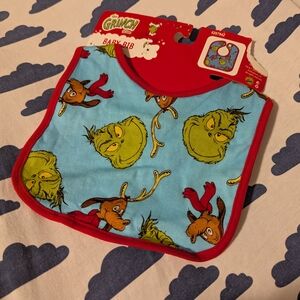 Dr. Seuss Grinch Baby Bib - Blue and Red Delight